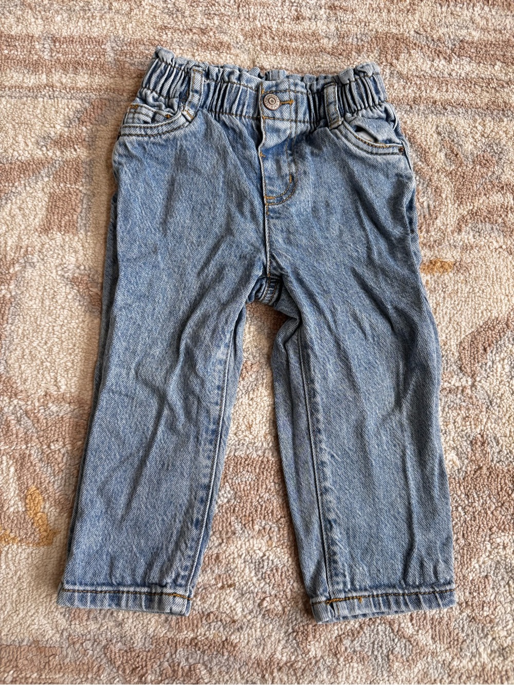 Cat & jack toddler paperbag mid-rise ankle length elastic waist jeans pants 2t